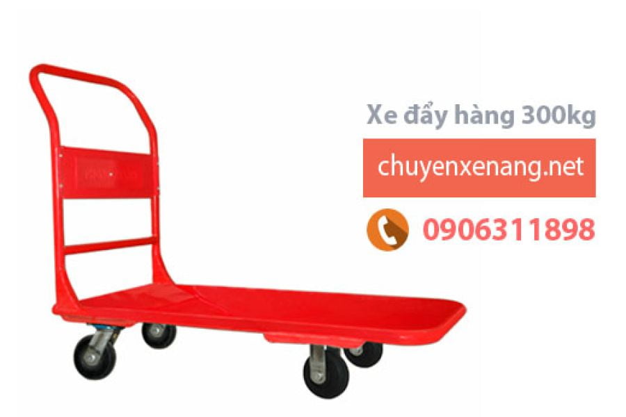 Xe đẩy hàng 4 bánh sàn thép 300kg